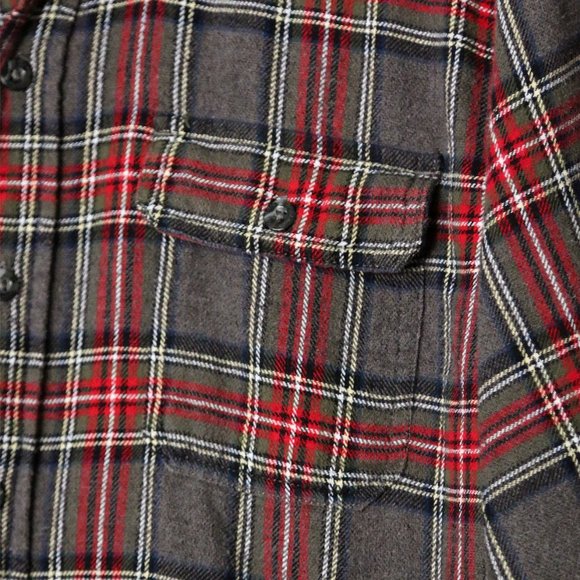 Woolrich Men's Ultimate Flannel Premium Brushed Cotton Shirt XL Red Gray Plaid - Picture 8 of 16